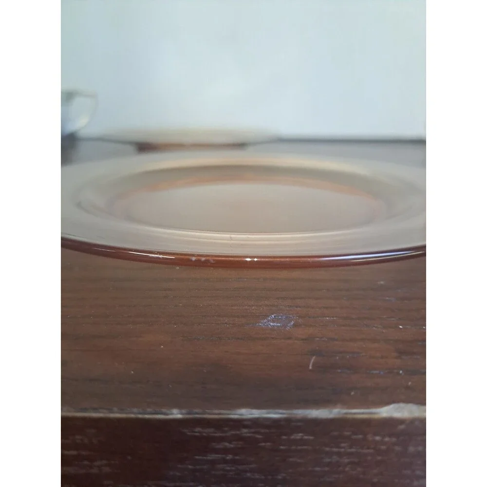 Vintage Amber Glass Plate 8.5in